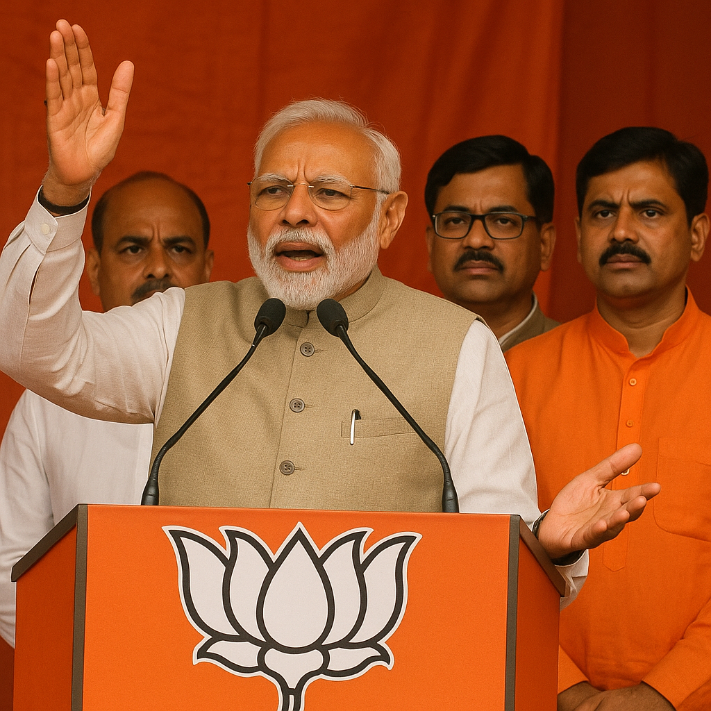 PM नरेंद्र मोदी अंतरराष्ट्रीय मंच पर भाषण देते हुए, भारत की विदेश नीति पर फोकस